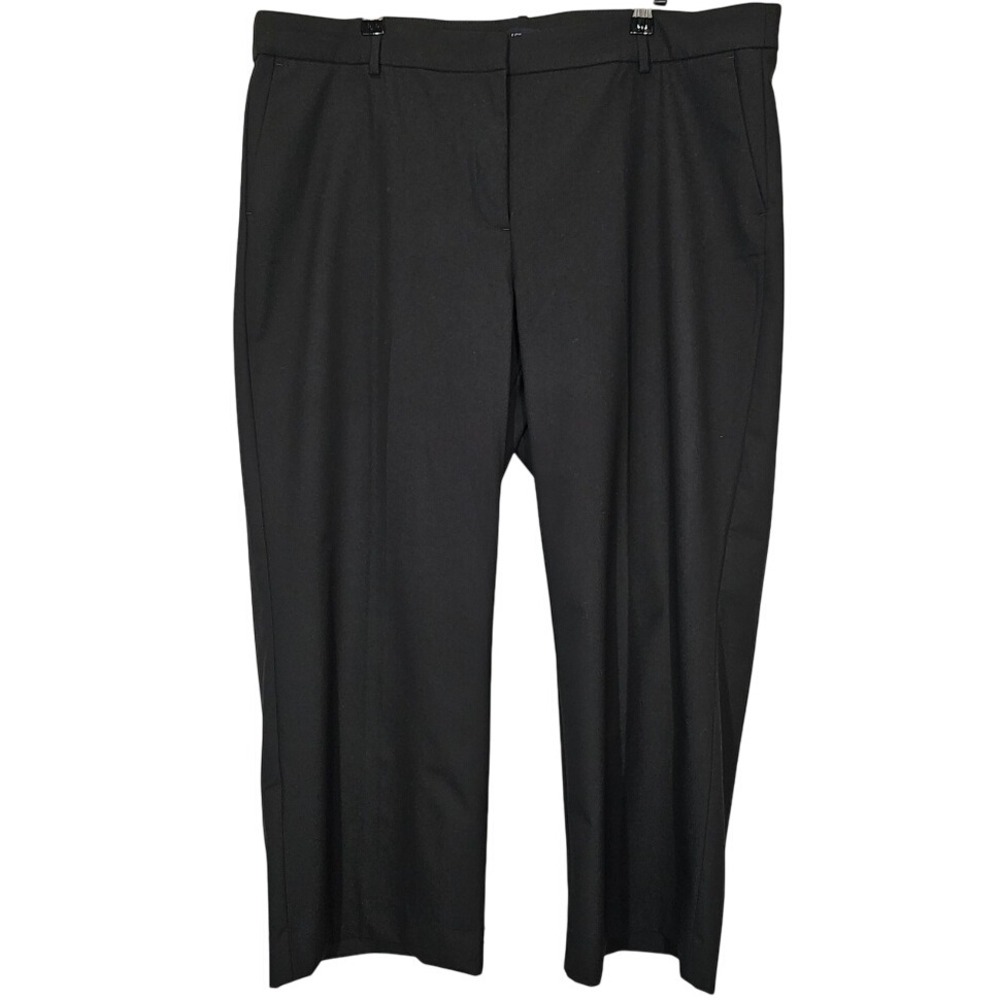 J. Crew Factory Black Wide-Leg Trouser Career Pant Crop Size 18 Inseam 26"